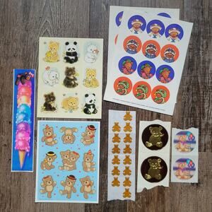 Vintage 80s Bear Sticker Bundle – Lisa Frank, Hallmark, Current, Like new/unused
